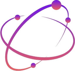 The logo of Luminosity Web Design, two rings intertwining eachother and characterized by a gradient purple and pinkish color, reflecting digital creativity.